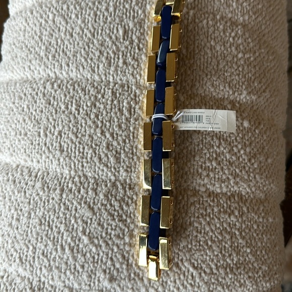 TORY BURCH navy and gold chunky bracelet. NWT - Picture 9 of 15